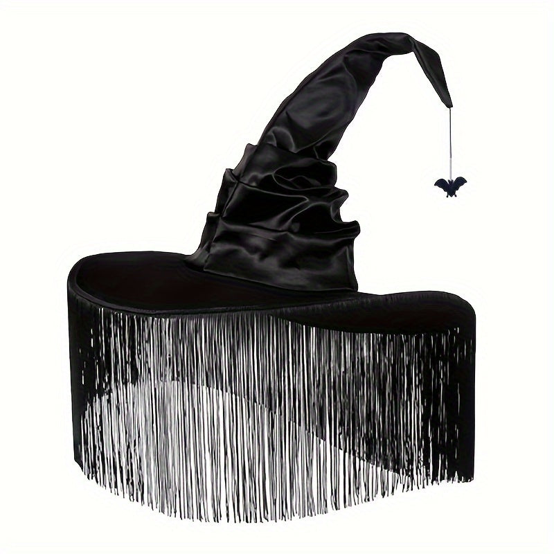 Black Bat Tassel Witch Hat