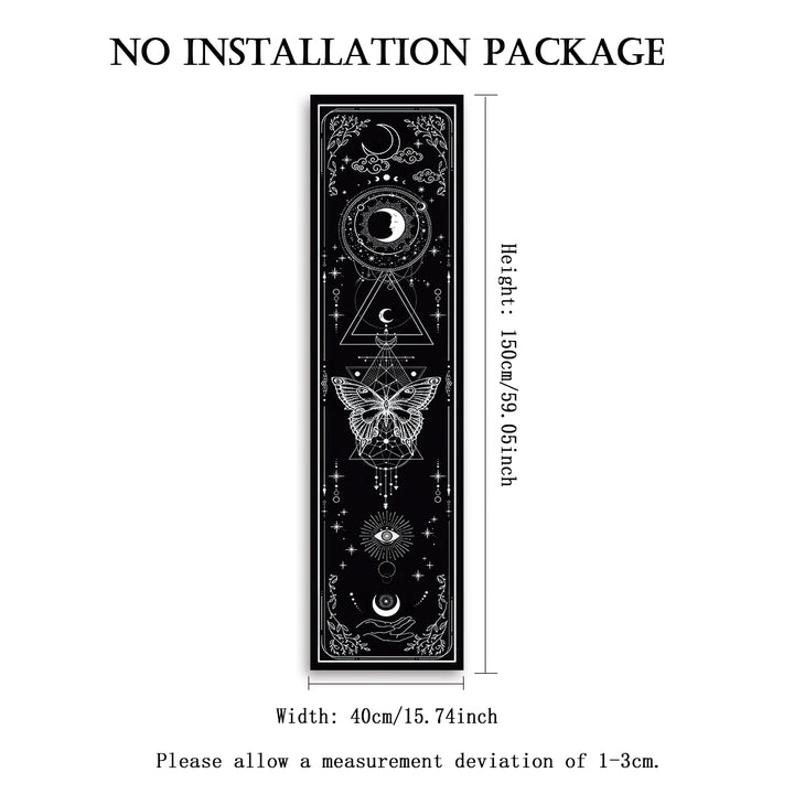 Black Butterfly Boho Wall Banner Tapestry