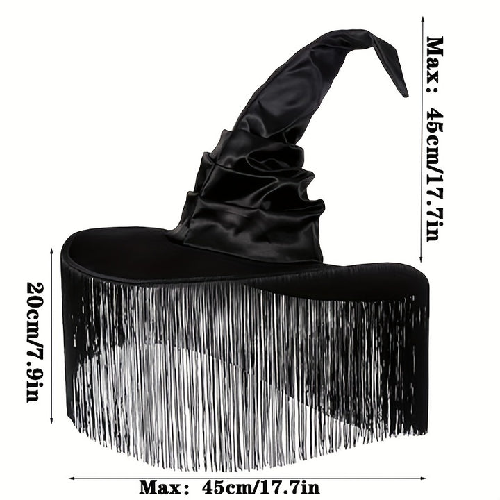 Black Tassel Witch Halloween Hat