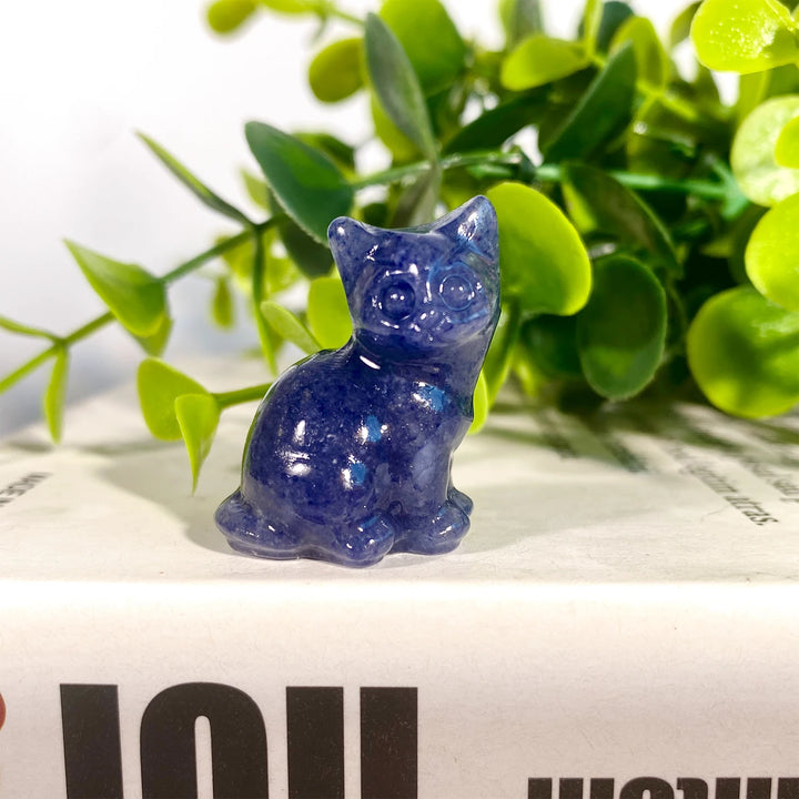 Blue Aventurine Crystal Cat