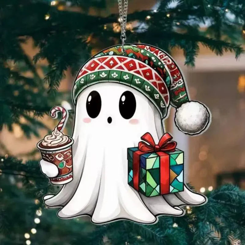Christmas Ghost Suncatchers - Creepmas Christmas Home Decor Green Witch Creations Christmas Ghost Suncatchers - Creepmas Christmas Home Decor Green Witch Creations