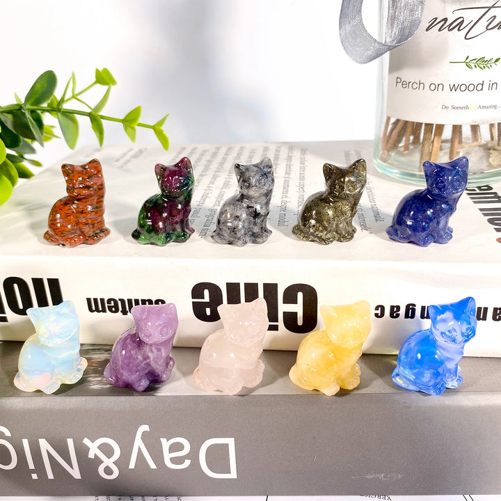 Crystal Cat Statues