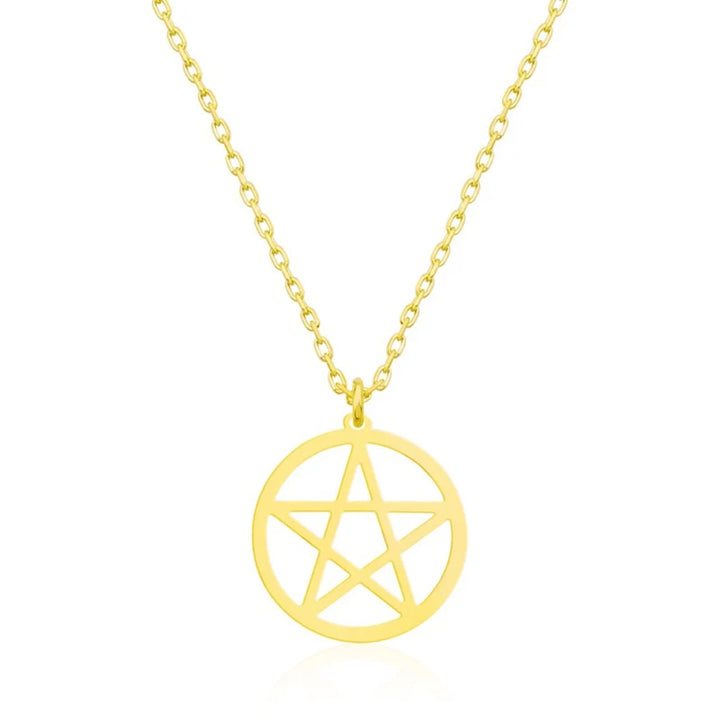Gold Pentacle Chain Necklaces
