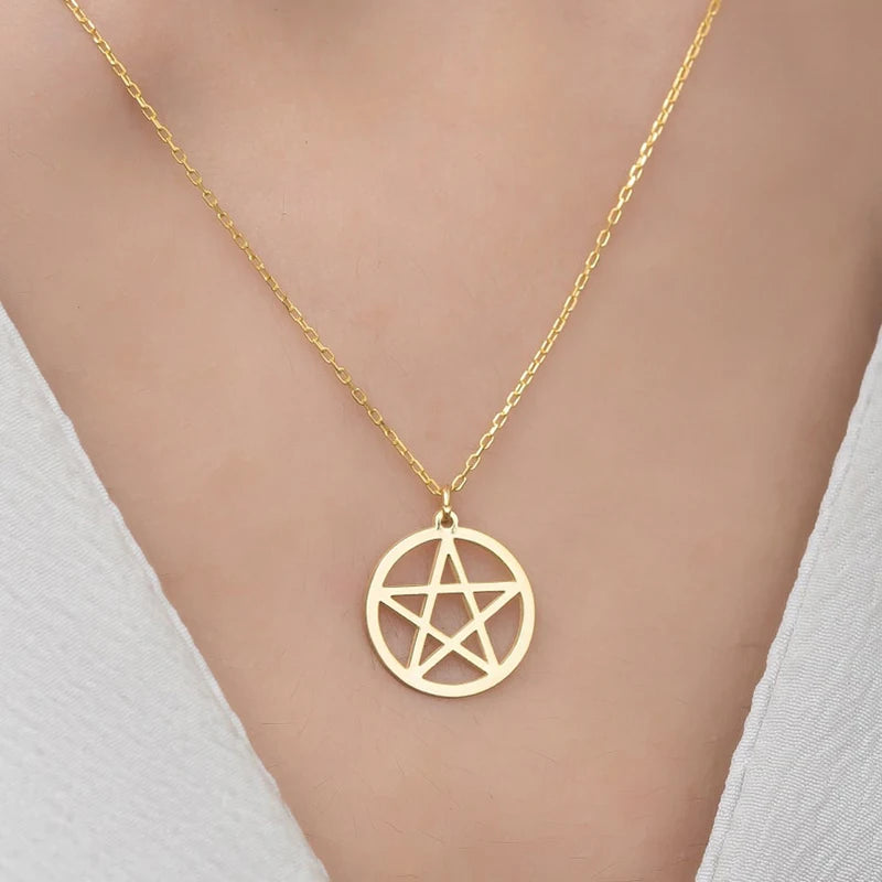 Gold Pentacle Necklaces