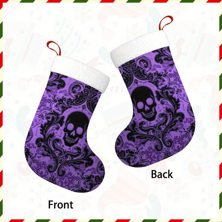 Gothic Purple Skull Christmas Stockings