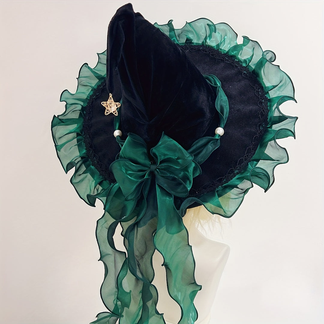 Green Bow Witch Hat