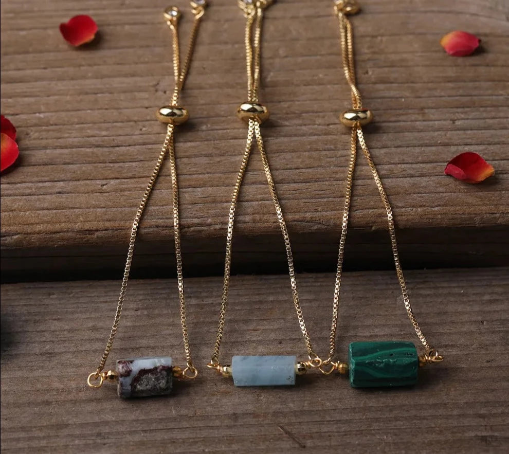 Chunky Stone Gold Chain Adjustable Bracelets