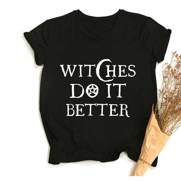 Witches Do It Better Black Crop Top