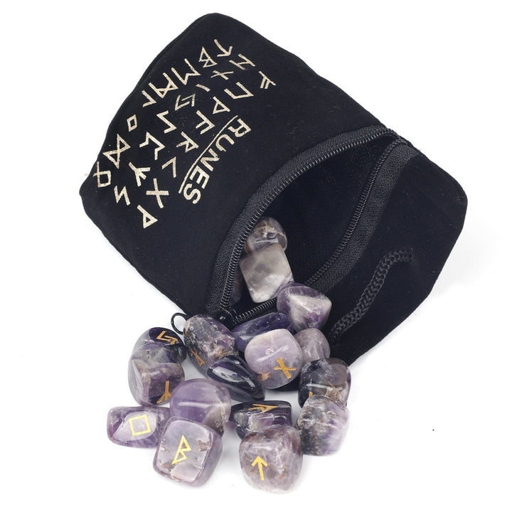 Amethyst Crystal Viking Runes