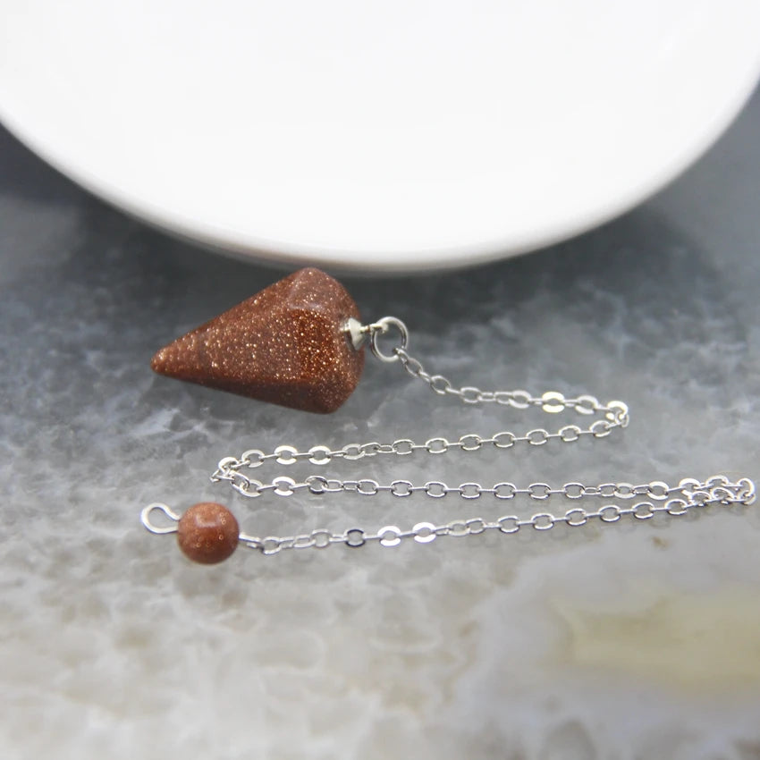 Red Goldstone Crystal Pendulums