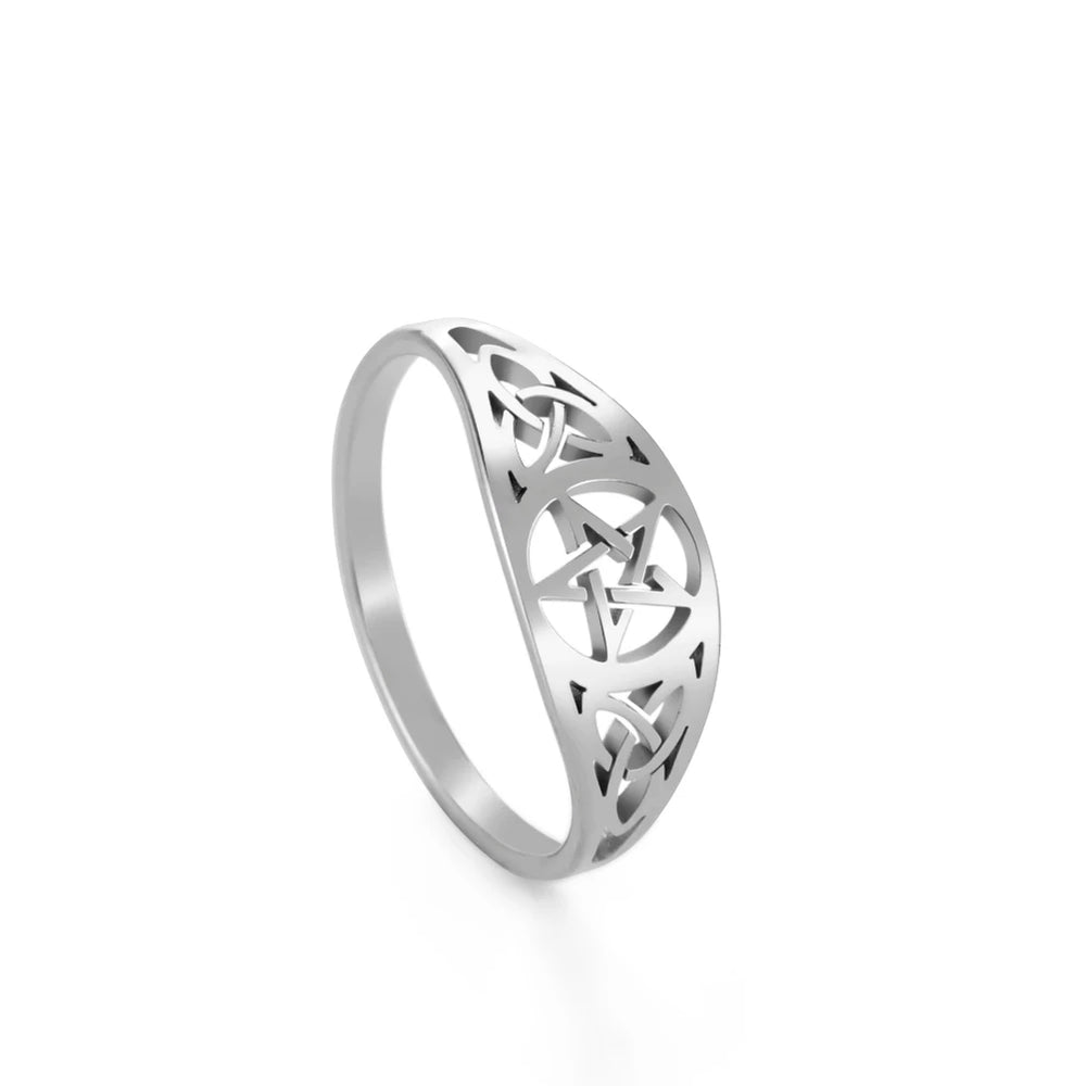 Pentacle Trinity Stainless Steel Rings
