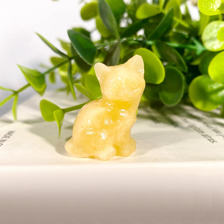 Honey Calcite Crystal Cat