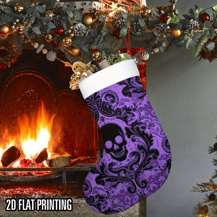 Purple Skull Christmas Stocking