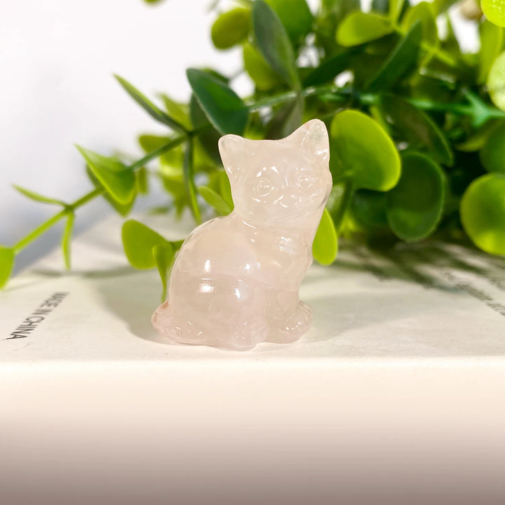 Rose Quartz Crystal Cat
