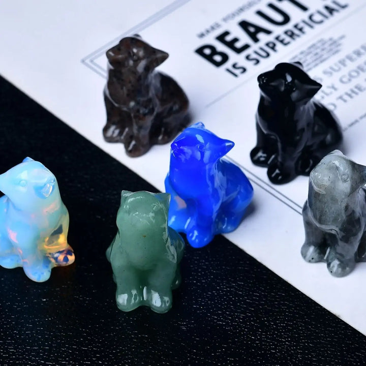 Crystal Wolf Figurines