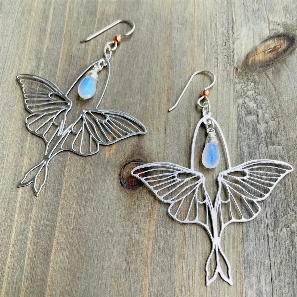 Opalite Moth Earrings