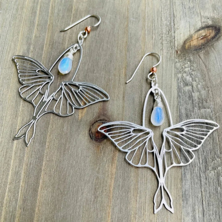 Opalite Moth Earrings