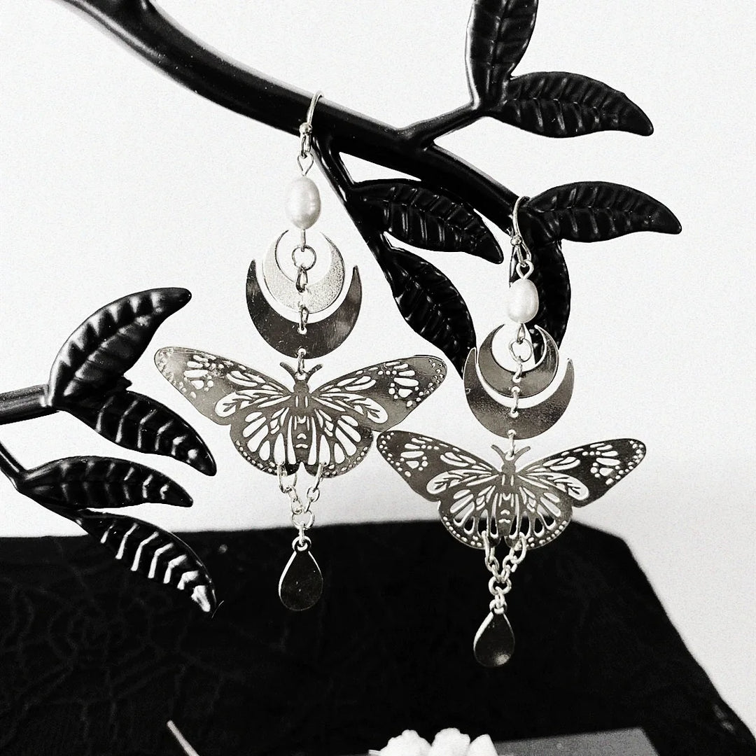Buy Butterfly Crystal Moon Earrings