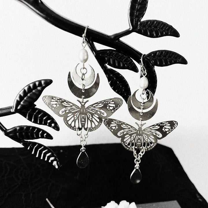 Buy Butterfly Crystal Moon Earrings