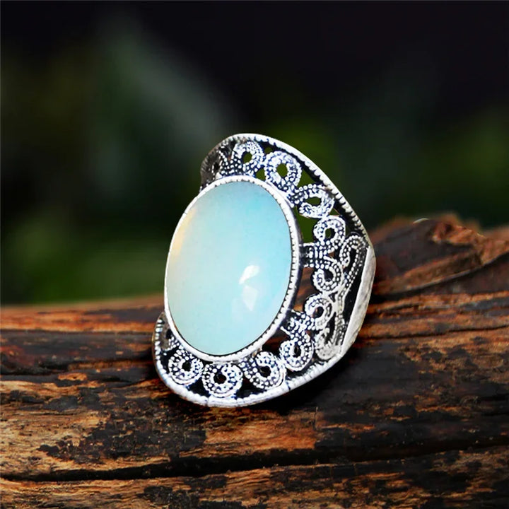 Opalite Oval Vintage Design Rings