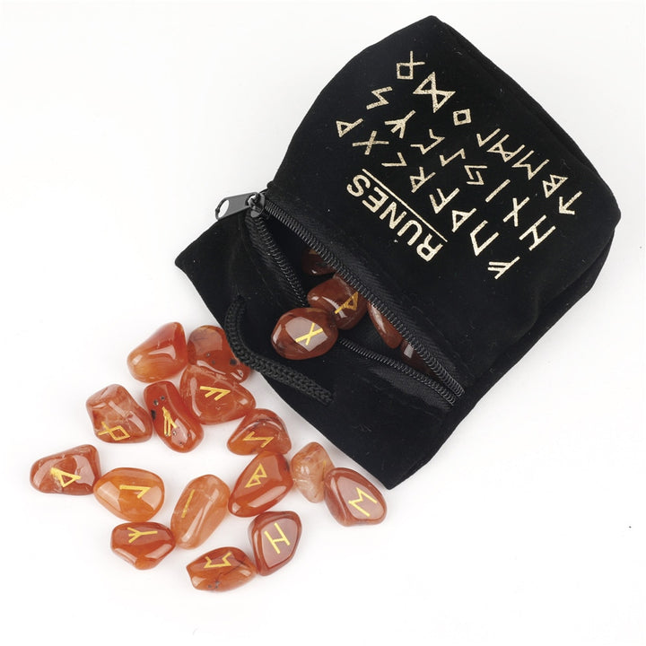 Carnelian Crystal Viking Runes