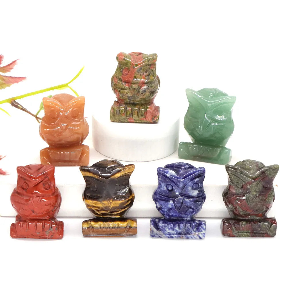 Owl Crystal Figurine Statues