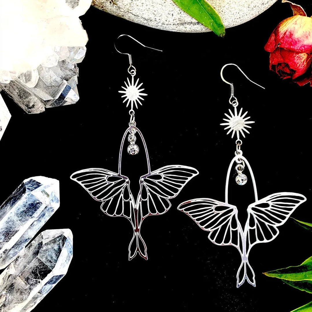 Moth Silver Earrings