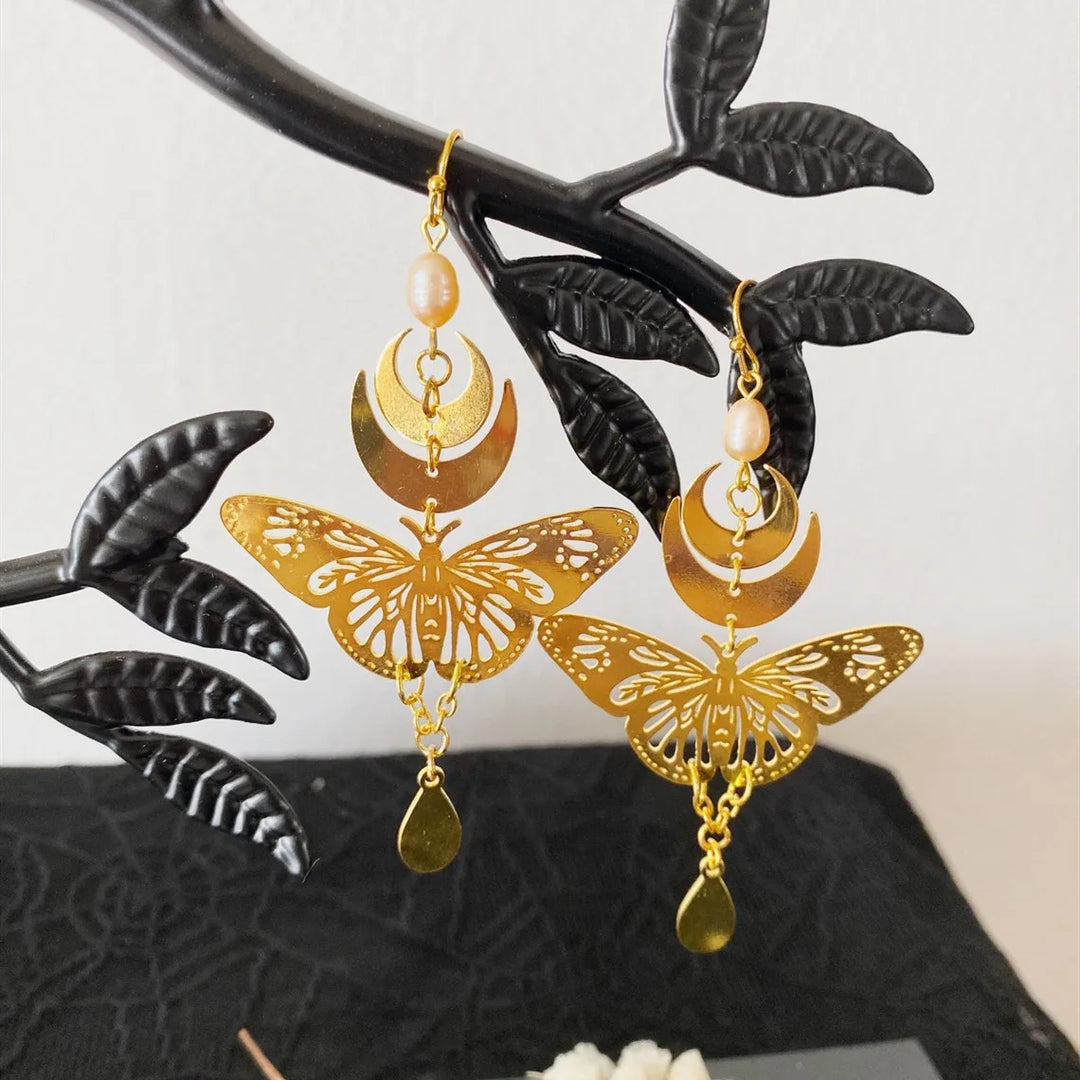 Butterfly Moon Pearl Earrings