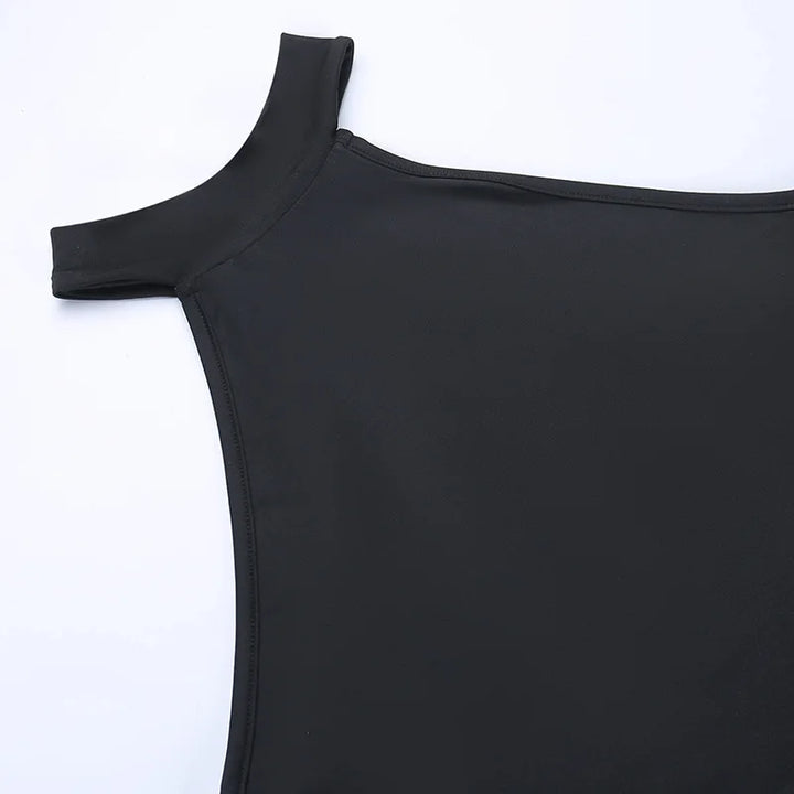 Halter Split Black Dress