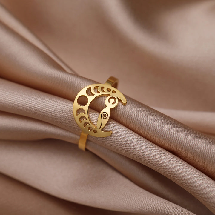 Gold Moon Goddess Ring