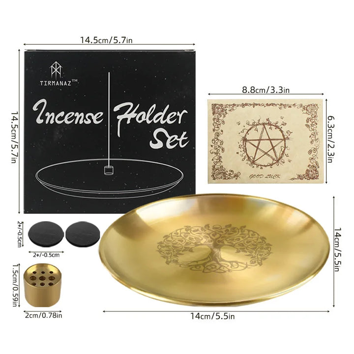 Tree Gold Incense Plate