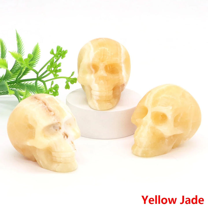 Yellow Jade Crystal Skulls