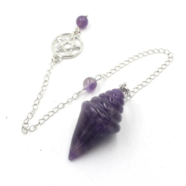 Amethyst Pentacle Crystal Pendulum