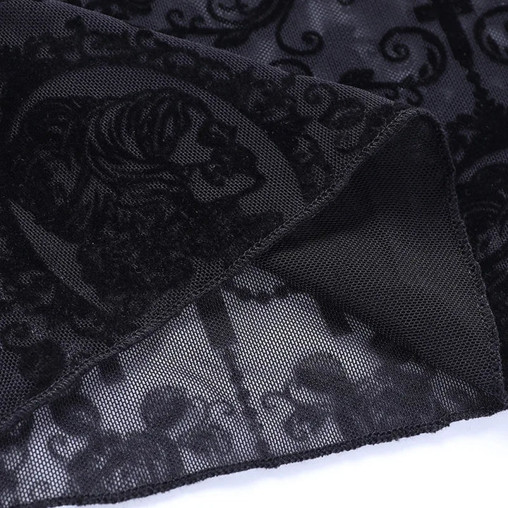 See Through Lace High Waist Flare Pants