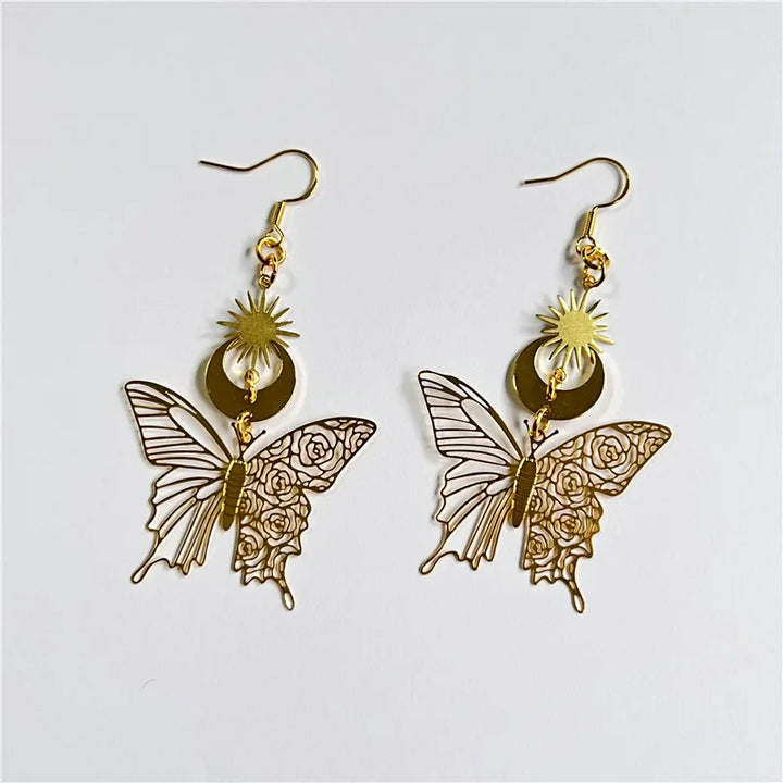 Butterfly Moon Gold Earrings