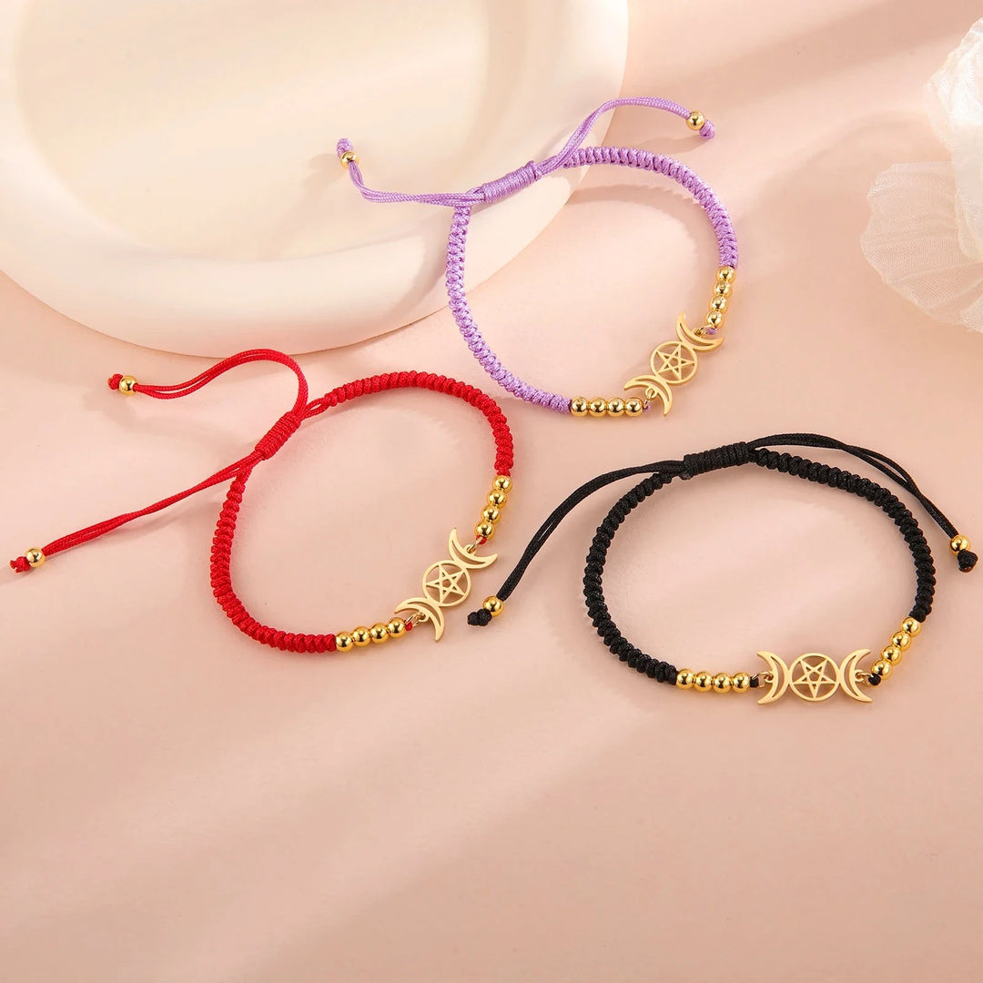 Triple Moon Pentacle Adjustable Bracelets