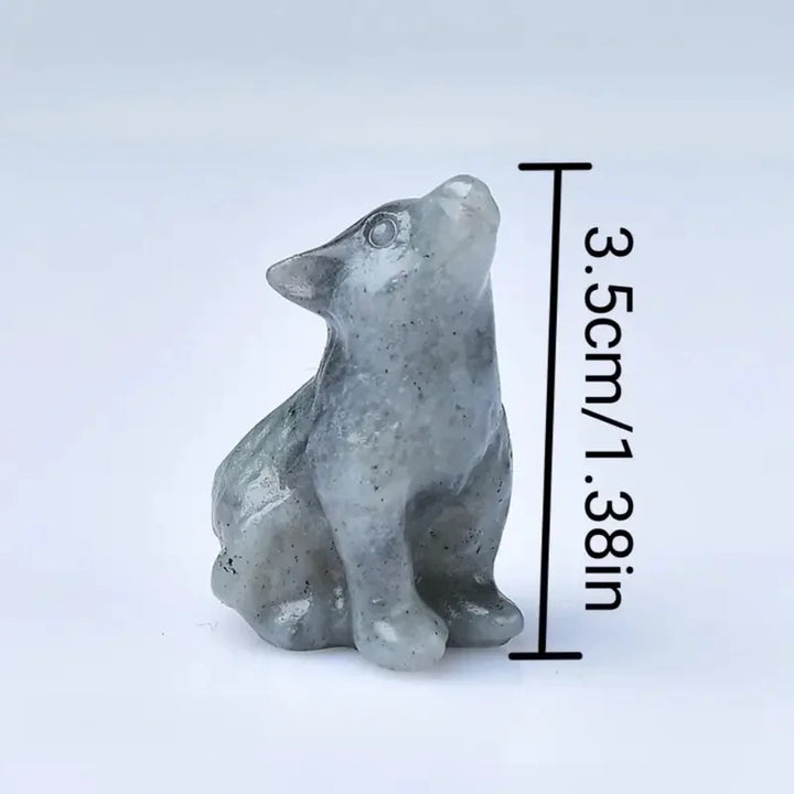 Labradorite Crystal Wolf Figurines