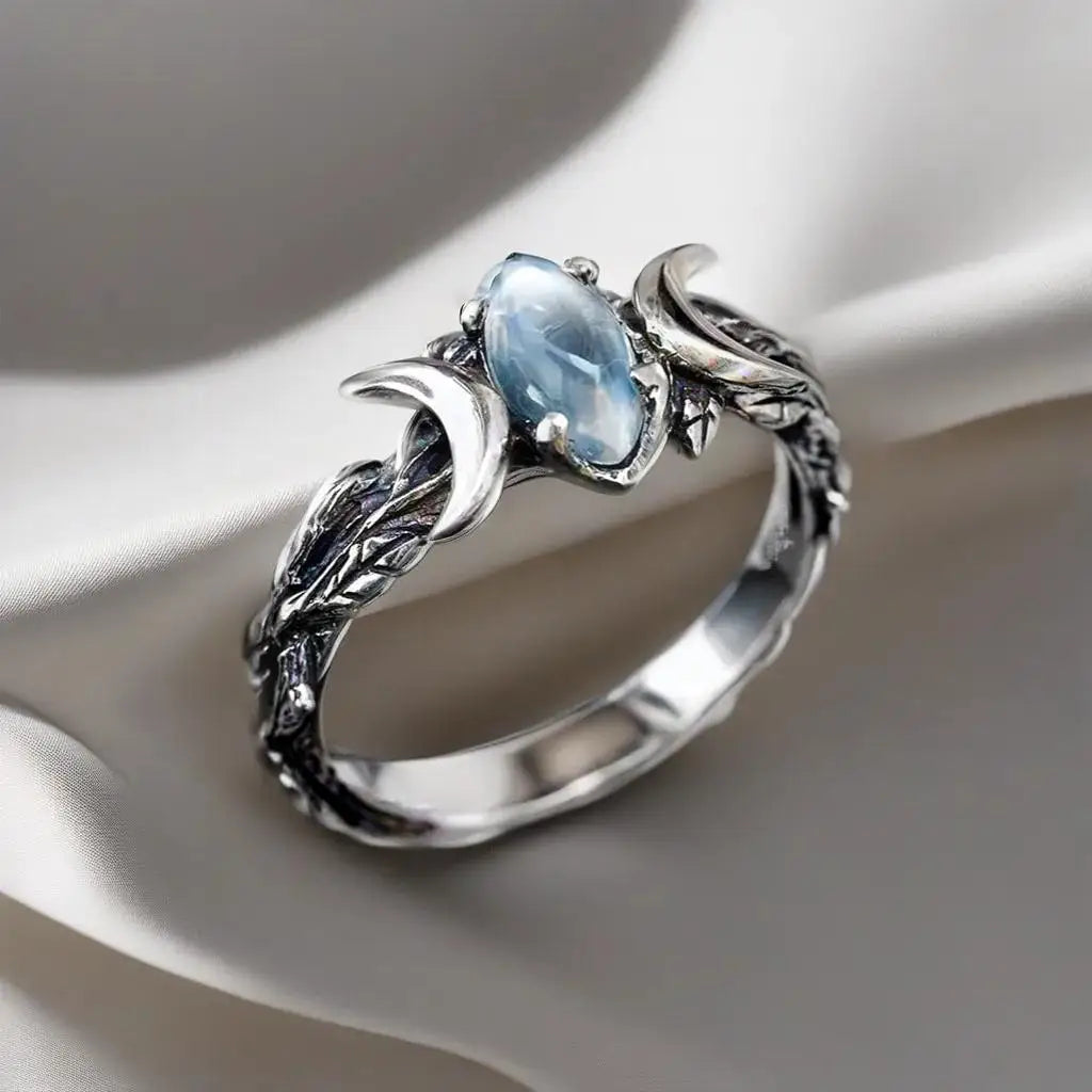 Triple Moon Goddess Ring