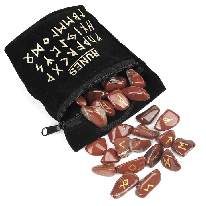 Red Jasper Crystal Viking Runes