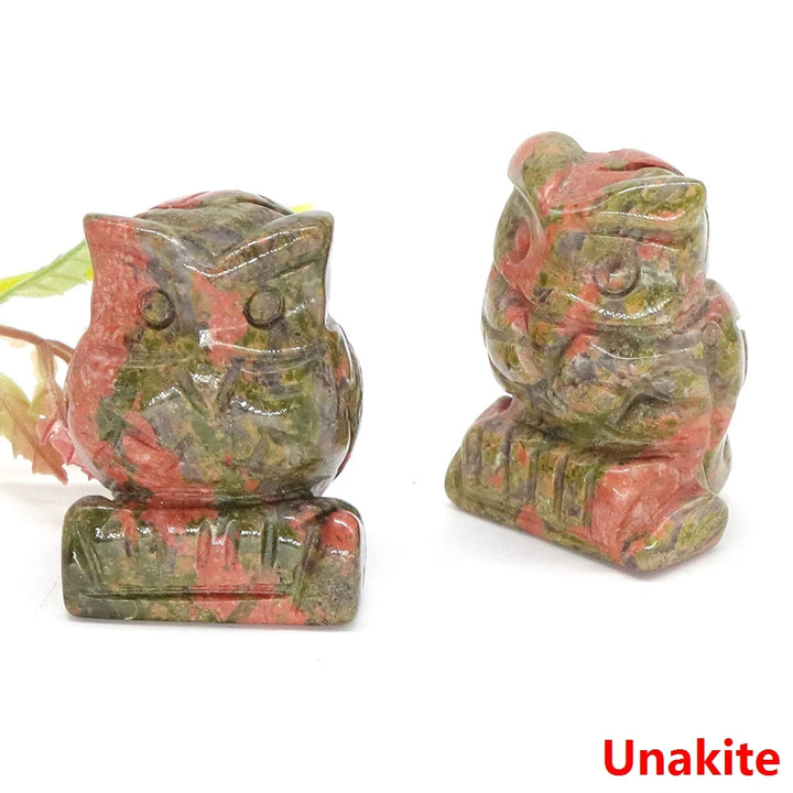 Unakite Owl Crystal Figurine Statue