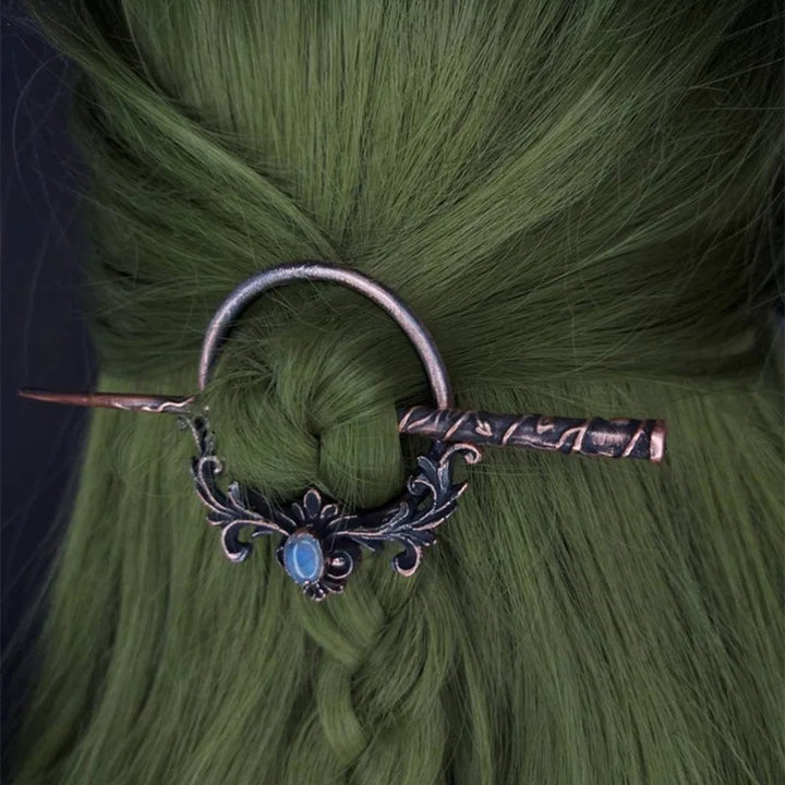 Moonstone Copper Viking Hair Sticks For Sale | Green Witch Creations