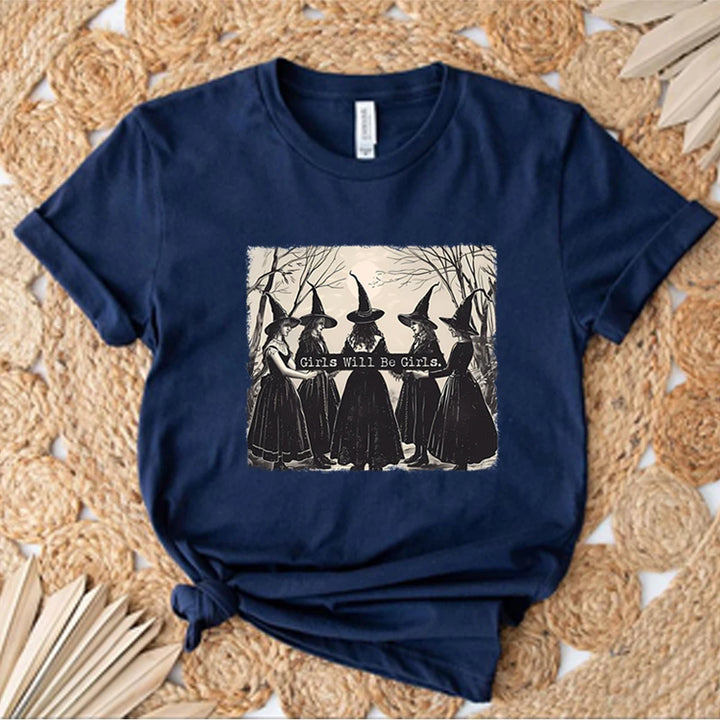 Girls Will Be Girls Witch Blue T-Shirts