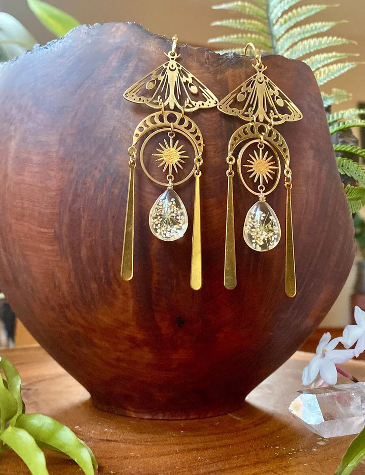 Moth Moon Phase Earrings