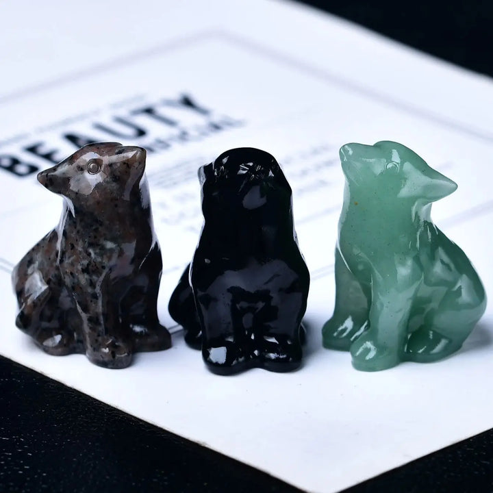 Crystal Wolf Statues