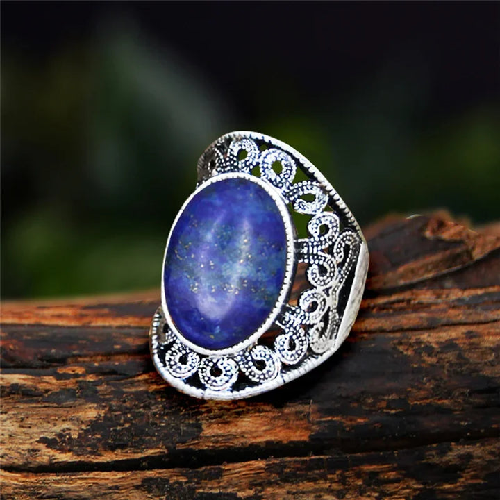 Lapis Lazuli Oval Vintage Design Rings