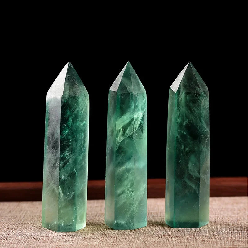 Green Fluorite Crystal Obelisk Towers