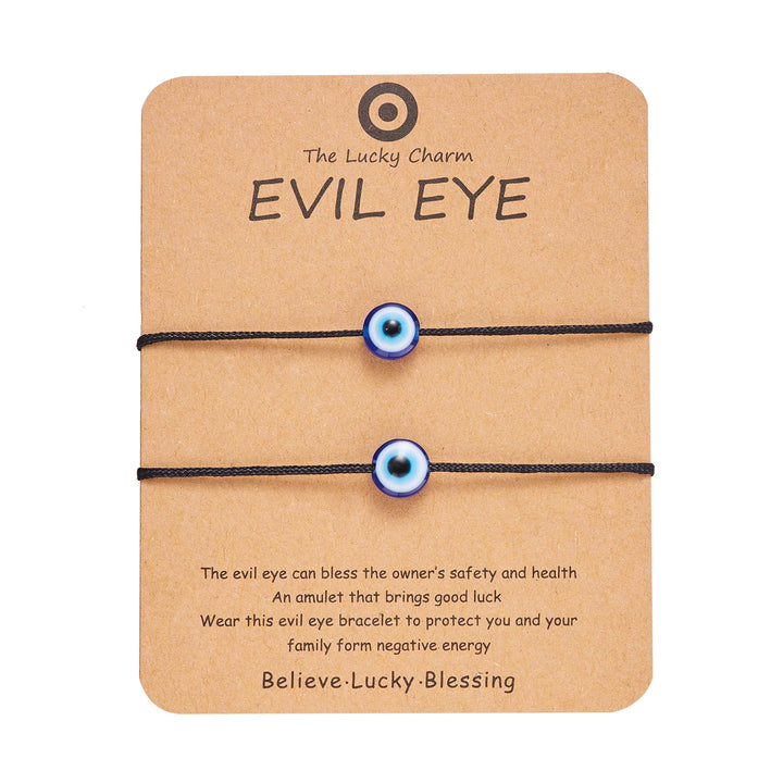 Buy Black Evil Eye Adjustable Bracelets Set