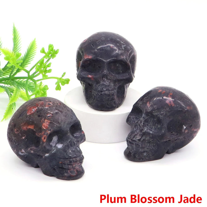Plum Blossom Jade Crystal Skulls