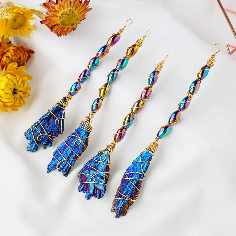 Rainbow Aura Quartz Crystal Broom