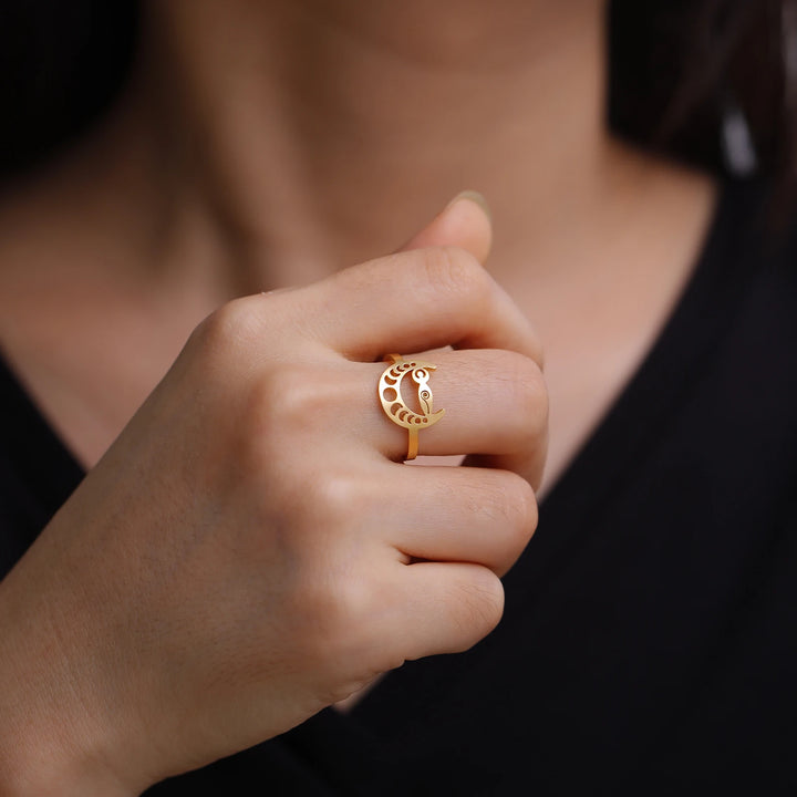 Buy Gold Moon Phase Goddess Ring